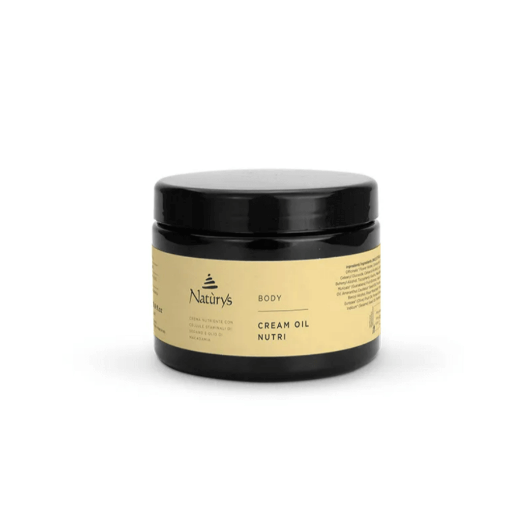 Kūno kremas sausai odai su makadamijų aliejumi CREAM OIL NUTRI | NATURYS | MISIJA ODA