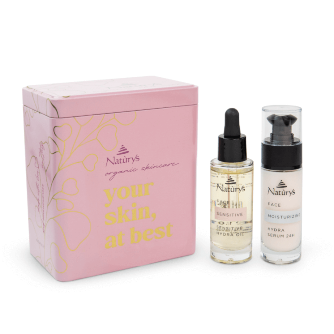 Intensyviai drėkinantis rinkinys sausai odai HYDRA SENSITIVE TAN BOX | NATURYS | MISIJA ODA
