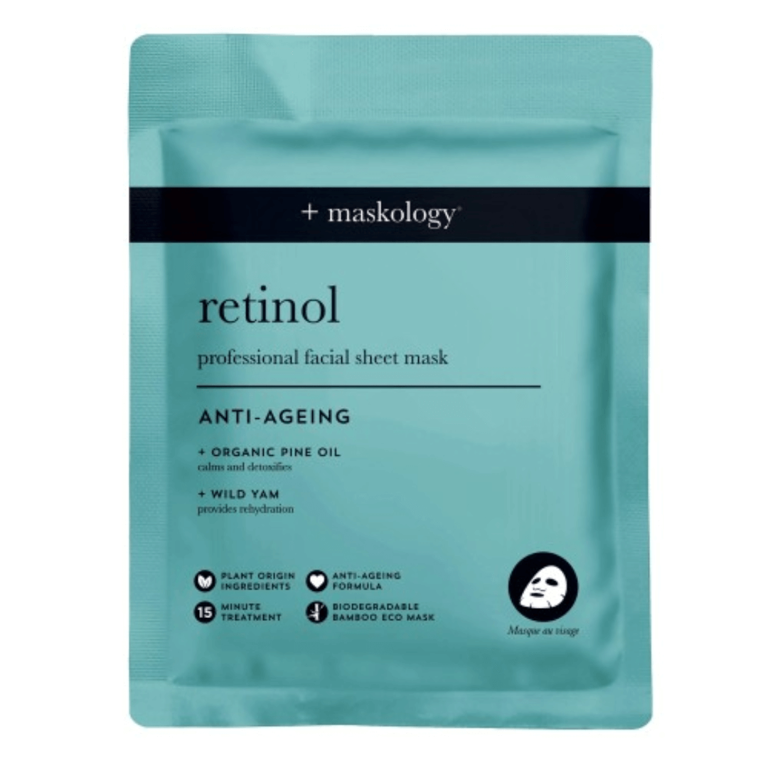Lakštinė veido kaukė su retinoliu brandžiai odai RETINOL | +Maskology | MISIJA ODA