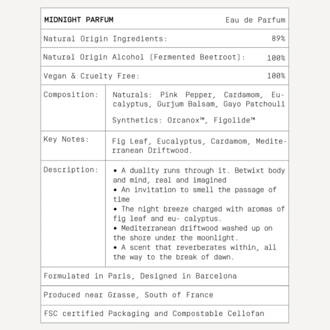 Medienos ir jūros gaivos kvepalai Midnight Eau de Parfum | MID/NIGHT 00.00 | MISIJA ODA