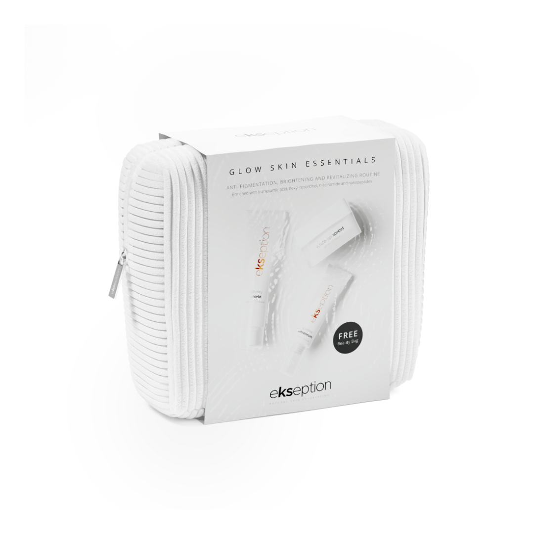Švytinčios odos be pigmentacijos rinkinys GLOW SKIN ESSENTIALS PACK | Ekseption | MISIJA ODA