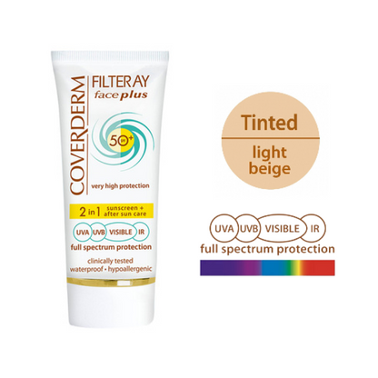 COVERDERM Maskuojantis kremas sausai, jautriai odai FILTERAY PLUS SPF50+